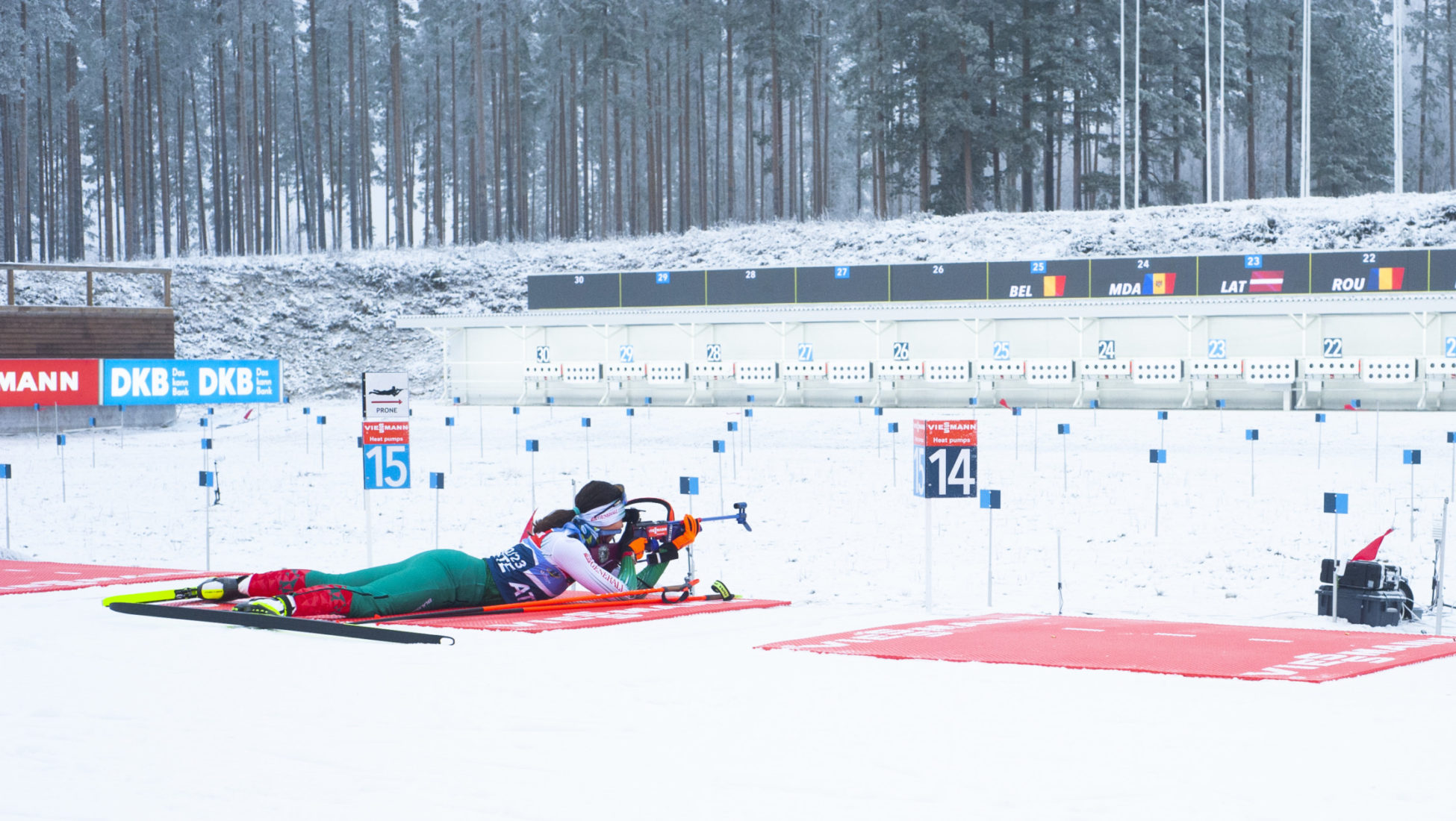 Athlete shooting at BMW IBU World Cup at Kontiolahti