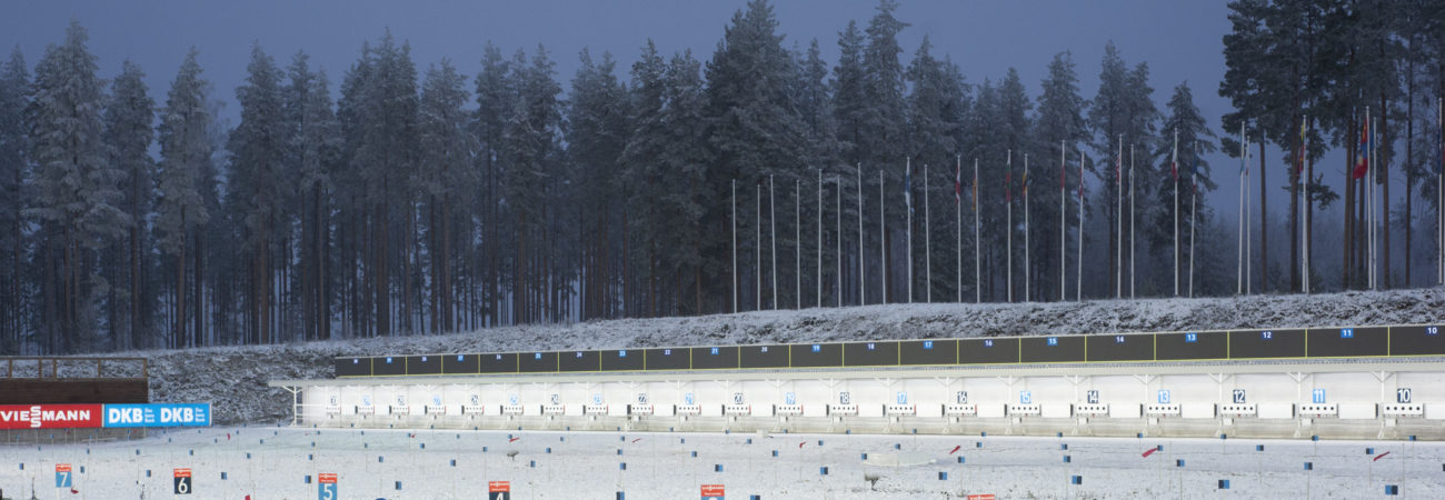 Athlete shooting at BMW IBU World Cup at Kontiolahti