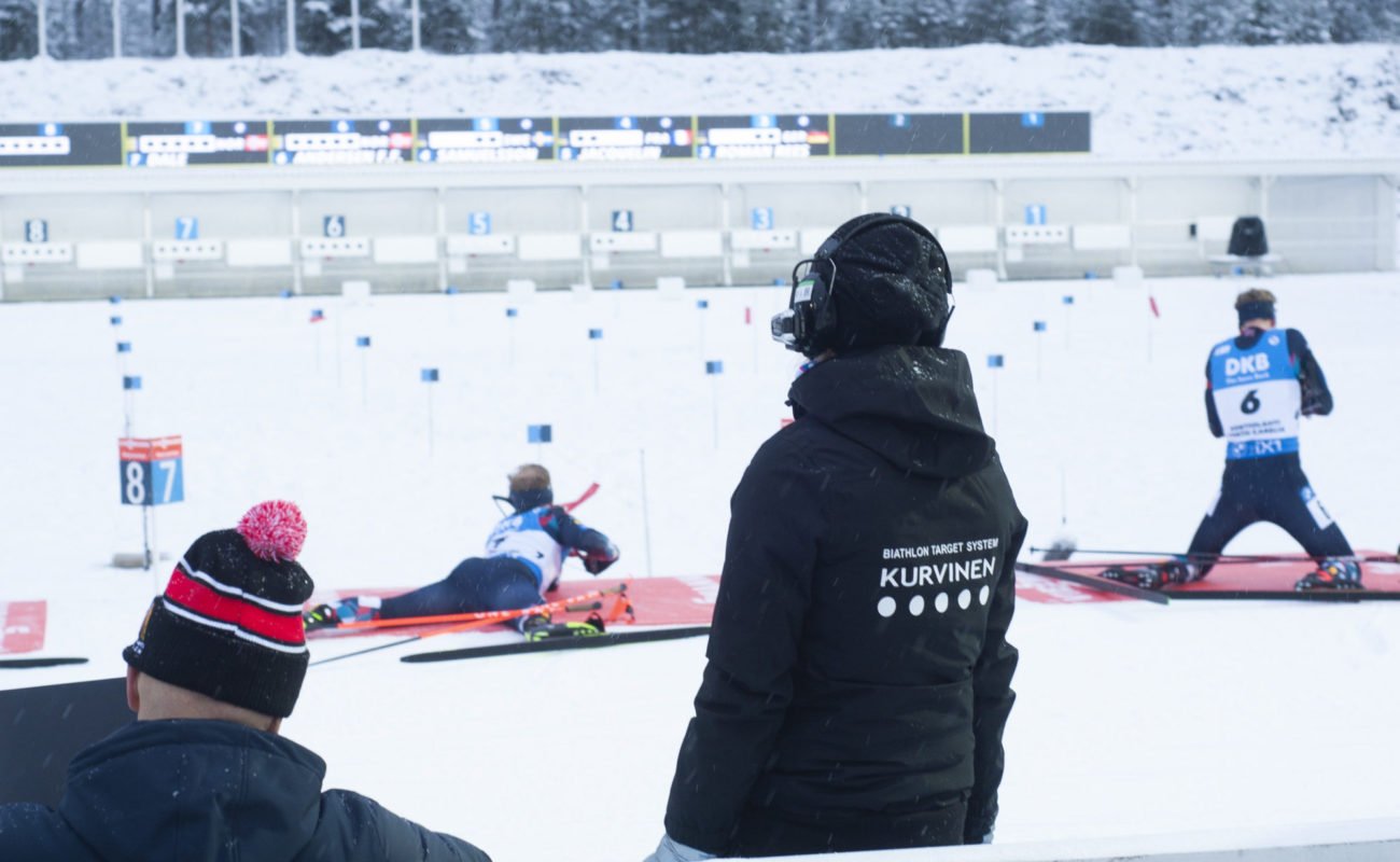 Biathlon Target System Kurvinen's team member at BMW IBU World Cup at Kontiolahti